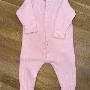 Adorable Pink Knit Baby Footie